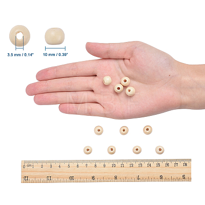 Natural Wood Beads LS-TB10mmY-8-1