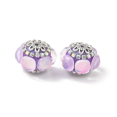 Acrylic Rhinestone Rondelle Beads CLAY-NH0003-02AS-03-1