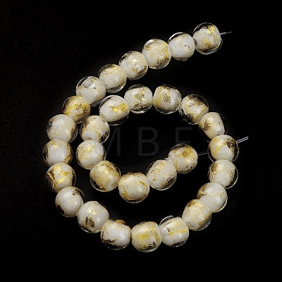 Handmade Gold Sand Lampwork Beads Strands LAMP-C010-01C-1