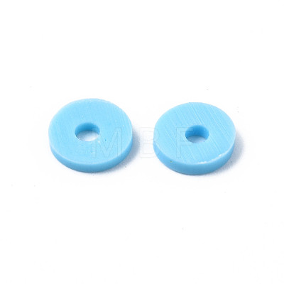 Flat Round Eco-Friendly Handmade Polymer Clay Beads CLAY-TD001-36-1