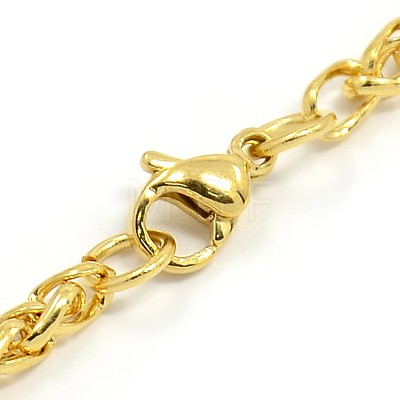 304 Stainless Steel Wheat Chain Bracelet Making STAS-A028-B006G-1