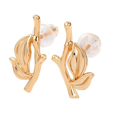 Brass Stud Earrings EJEW-D363-01G-02-1