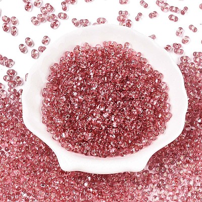 Baking Paint Transparent Glass Seed Beads SEED-N006-05E-1