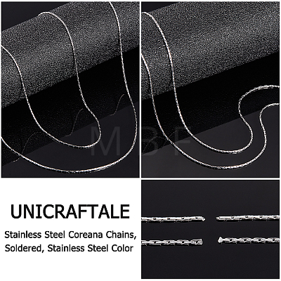 Unicraftale 304 Stainless Steel Coreana Chains CHS-UN0001-20P-1
