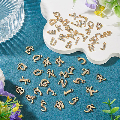 52Pcs 52 Styles Alloy Rhinestone Charms FIND-TA0010-78-1