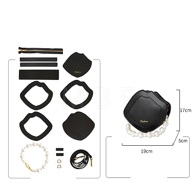 Handmade DIY Pearl Handle Shell Shape Bag Making Kit PW-WG14881-06-1