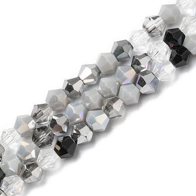 Electroplate Glass Beads Strands X-EGLA-D018-02C-1