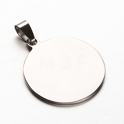 Non-Tarnish 304 Stainless Steel Pendants with 201 Stainless Steel Clasp STAS-N068-18-1