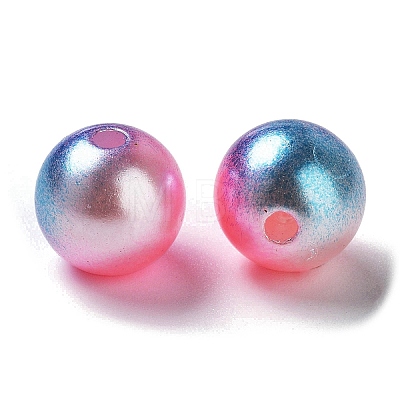 Rainbow ABS Plastic Imitation Pearl Beads OACR-Q174-5mm-14-1
