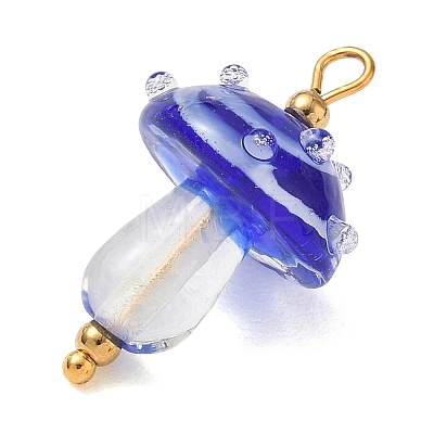 304 Stainless Steel with Handmade Bumpy Lampwork Pendants LA-CBA4231-01C-G-1