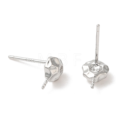 Rhodium Plated 925 Sterling Silver Stud Earring Findings STER-M114-17P-1