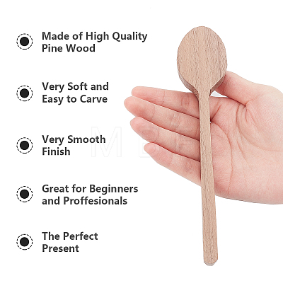 Gorgecraft Walnut Wood Carving Spoon AJEW-GF0001-39B-1