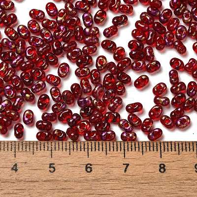 Spray Painted Glass Seed Beads SEED-F005-11A-03-1