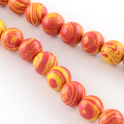 Dyed Synthetical Gemstone Round Bead Strands G-Q939-01B-M-1