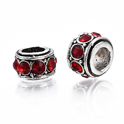 Alloy Rhinestone European Beads MPDL-Q212-001F-RS-1