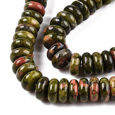 Natural Unakite Beads Strands G-T138-61-1