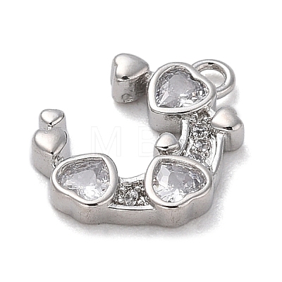 Brass with Cubic Zirconia Charms KK-Q817-04P-1