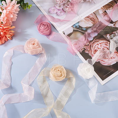4Pcs 4Colors Cloth Rose Ribbon Chokers FIND-TA0002-27-1