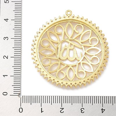 Rack Plating Brass Micro Pave Clear Cubic Zirconia Pendants KK-L224-009G-1