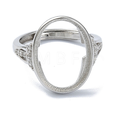 Adjustable 925 Sterling Silver Ring Components STER-K179-17P-1