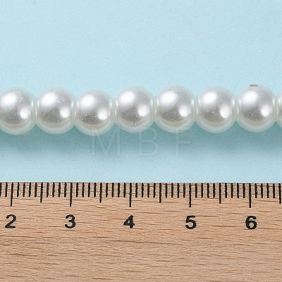White Glass Pearl Round Loose Beads For Jewelry Necklace Craft Making X-HY-8D-B01-1