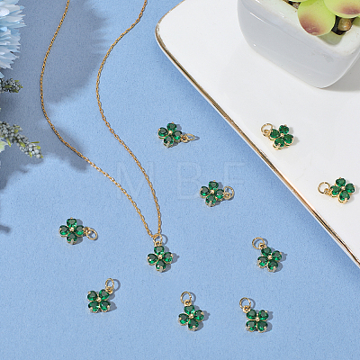 10Pcs Brass Micro Pave Cubic Zirconia Pendants KK-BBC0020-41-1