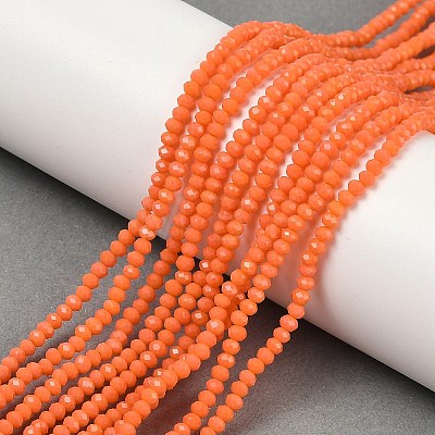 Opaque Solid Color Glass Bead Strands GLAA-F078-A03-1