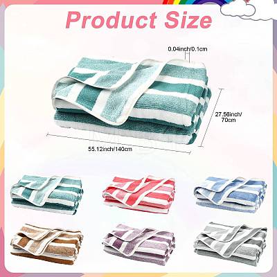 Polyester Stripe Towel AJEW-FZC0001-007C-1