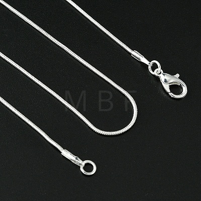 Brass Round Snake Chain Necklace with Lobster Claw Clasps MAK-YW0001-14A-1