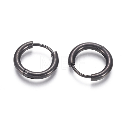 304 Stainless Steel Huggie Hoop Earrings EJEW-F111B-16mm-B-1