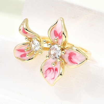 Barss Enamel Cuff Open Rings for Women KK-CBA1C83-01B-G-1