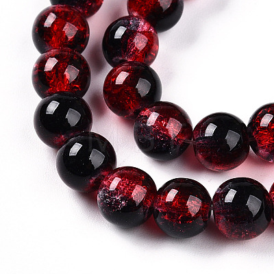 Transparent Crackle Glass Bead Strands GLAA-T025-8mm-02G-1