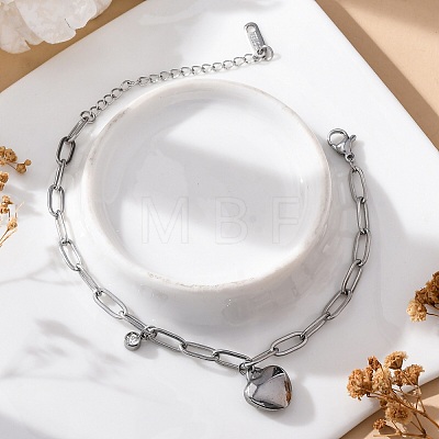 304 Stainless Steel Charm Bracelets STAS-D152-01P-1