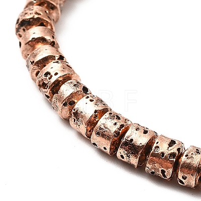 Electroplated Natural Lava Rock Beads Strands G-G984-14R-1