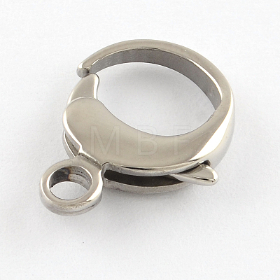 Tarnish Resistant Polished 316 Surgical Stainless Steel Lobster Claw Clasps STAS-R072-37-1