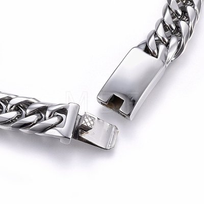 304 Stainless Steel Curb Chain Necklaces NJEW-H493-04P-1