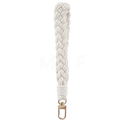 Handmade Macrame Cotton Threads Wrist Strap Pendant Decoration HJEW-JM02624-02-1