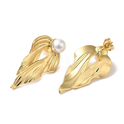 Rack Plating Brass Stud Earrings EJEW-B062-25G-1