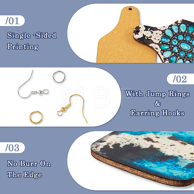 DIY Cow Tag Earring Making Kit DIY-TA0004-70-1