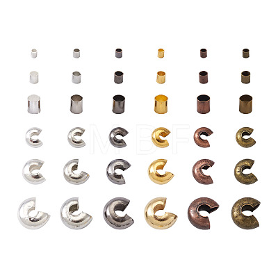 Brass Crimp Beads Covers KK-TA0007-81-1