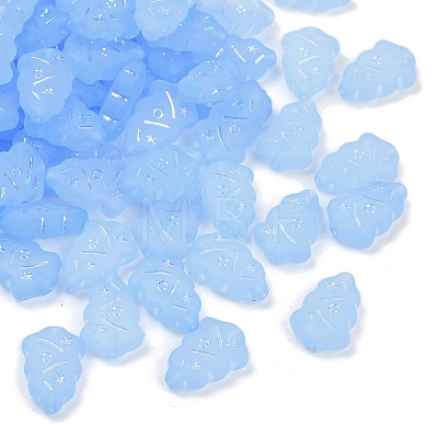 Frosted Transparent Acrylic Beads OACR-P029-04B-04-1