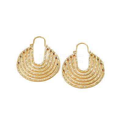 Hollow Line Flat Round Zinc Alloy Hoop Earrings FS-WG56B56-01-1