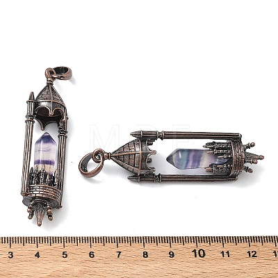 Natural Fluorite Faceted Pointed Bullet Shaped Big Pendants G-P613-01R-03-1
