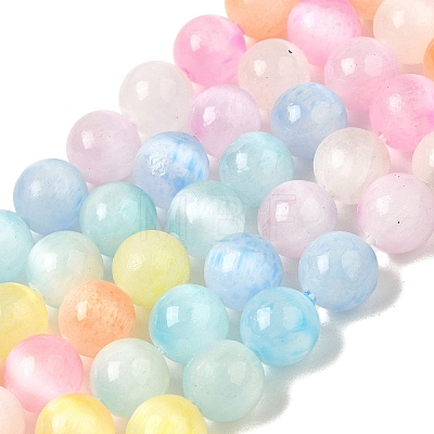 Gradient Color Natural Selenite Dyed Beads Strands X-G-H067-A04-8MM-1