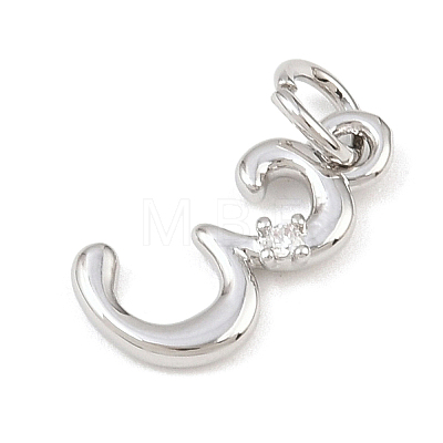 Brass Micro Pave Clear Cubic Zirconia Charms KK-P339-27P-03-1