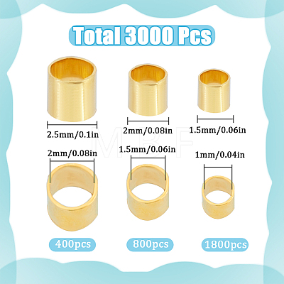 Brass Tube Crimp Beads KK-SC0005-41-1