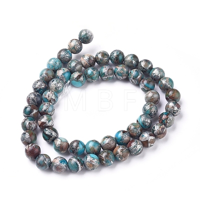 Synthetic Silver Line Imperial Jasper Beads Strands G-D0006-C09-8mm-03-1