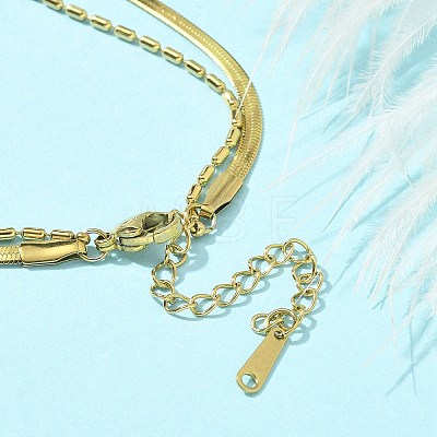 304 Stainless Steel Snake Chain Bracelets BJEW-C084-03G-1