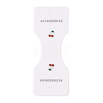 Folding Cherry Pattern Paper Jewlery Display Cards for Necklaces CDIS-T004-23-1