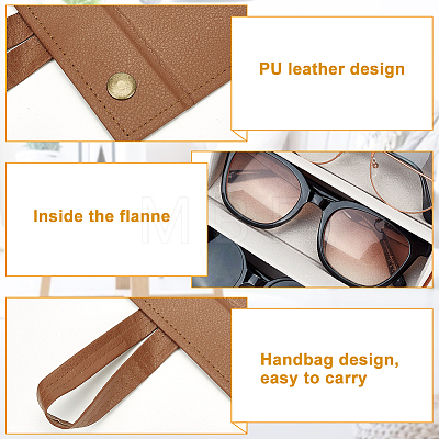 PU Leather Trapezoid Multiple Glasses Case AJEW-WH0258-805A-1